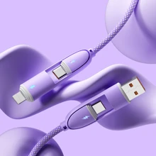 Cavo di ricarica 4 in 1 da 66W, caricatore , cavo di ricarica in silicone, compatibilità universale con dispositivi /Android/Type-C e Micro USB, ricarica portatile compatibile con , cavo di ricarica compatibile con 16/15/14/13/12/11, S24/S23/S22/S21, Vivo, universale, compatibile con 16, 16 Pro Max, 15, 15 Plus, 15 Pro, 15 Pro Max, compatibile con Redmi, compatibile con OnePlus Type C, Lightning