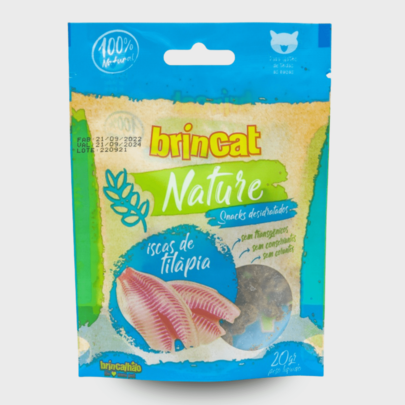 Snacks Naturais Para Gatos Brincat 20g Brincalhão Proteínas e Vitaminas - Tilápia
