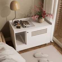 White Cat Litter Box Enclosure,Hidden Litter Box Furniture With Top Side Fence,Wooden Pet House Side End Table, Storage Cabinet Bench For Living Room,,Bedroom, Fit Most Of Litter Box-6429 - Multicolor - View 10