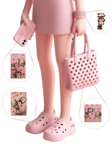 8pc Set Cartoon Cat & Dog Pattern Accessories Kit Fits Sandals, Bracelets, Slippers, Phone Decoration, Gift For Pet Lovers Birthdays, Festivals