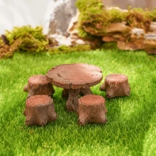 5pcs Mini Tree Stumps, Garden Art Accessories, Resin Decorations, Gardening Landscape Accessories, Resin Crafts, Suitable For Dollhouse Decor And DIY Projects, Dollhouse Accessories, Micro Landscape, Fairy Garden, Cute Mini, Collectible, For Office, Bedroom, Kitchen, Living Room, Balcony, Cafe, Dorm Decor - Multicolor - View 3