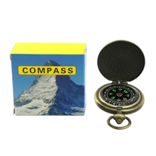 Vintage Bronze Wasserdichter Zinklegierung Kompass mit leuchtender Anzeige - Batterielos, ideal für Wandern und Outdoor-Abenteuer, Klapphülle, Navigationsgerät, Bergsteigen