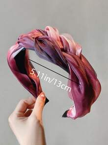 1pc Braided Gradient Color Headband, Fashion High-End Wide-Brimmed Hair Hoop ,Head Piece Hairband Head Accessories Beauty Home Hair Accessories - Multicolor - View 10