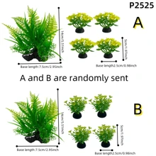 5pcs Aquarium Artificial Plastic Plant Decor, Perfect Fish Tank Accessories