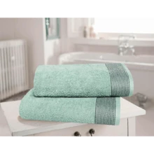 Ultra Soft 2 Pack Oversized Bath Towel Set 28x55 Inches, 100% Cotton Large Bath Towels, Ultra Absorbant Compact Quickdry & Lightweight Towel, Ideal For Gym Travel Camp Pool - Brown - 海綠色 - 查看 2