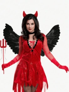 Set de 3 piezas de alas de ángel de plumas de estilo carnavalesco, adecuado para disfraces de baile, juegos de roles y utilería para actuaciones en el escenario - Multicolor - Ver 1