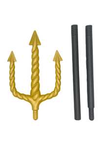 Tridente Dourado de Plástico, Tridente para Fantasia de Halloween, Decoração de Performance