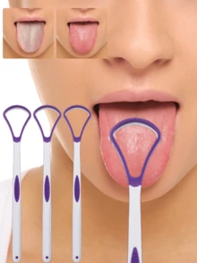 3pcs/5pcs/10pcs This Tongue Cleaner Is Designed To Effectively Remove Bacteria, Food Debris, And Odor - Causing Substances From The Tongue Surface.