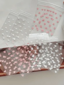 100pcs Creative Transparent Heart-Shaped Self-Adhesive Packaging Bags For Cookie S, Candies, And Desserts, Suitable For Gifts And Favor Packaging, Ideal Valentine's Day, Weddings, And Other Celebrations - Multicolor - View 10