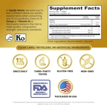 Omega 3 Fish Oil Supplement With Vitamin D3 5000 I.U - Omega 3 + D3 By Signify Nature | Fish Oil 1000mg Triglyceride Capsules For Brain Health And Cardiovascular Heart Health- Omega3 EPA DHA + VIT D 3 - 90 CT Softgels - 無味 - 查看 2