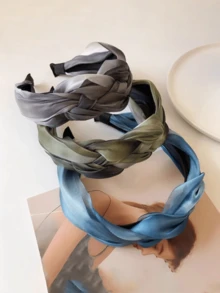 1pc Braided Gradient Color Headband, Fashion High-End Wide-Brimmed Hair Hoop ,Head Piece Hairband Head Accessories Beauty Home Hair Accessories - Multicolor - View 4