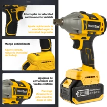 21V Kit De Atornillador De Impacto y Taladro Rotomartillo Inalámbrico,Juego de Llave de Impacto y Taladro Atornillador-Juego de Herramientas Eléctricas con 2 * 4000Mah Baterías y Cargador. - Amarillo - Ver 4