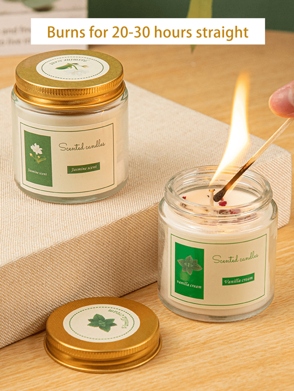 1 pièce Bougie parfumée en verre brun/transparent, cire de soja naturelle à base d'extraits végétaux, convient pour la décoration de rassemblements de fêtes, bougie en verre créative, choix multiples de parfums, meilleur choix pour les souvenirs, arôme naturel longue durée