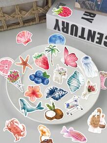 50Pcs Aesthetic Stickers Watercolor Stickers Journal Stickers Cute Stickers Cute Animal Stickers Flower Stickers Vinyl Stickers For Water Bottle,Computer,Laptop,Phone,Luggage,Notebook,Fridge