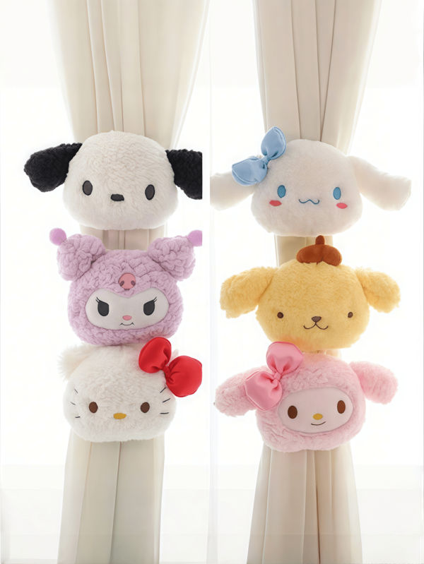 Sanrio 2-Piece Sanrio Cartoon Curtain Tiebacks. Kuromi, Hello Kitty, Melody, Cinnamoroll. Lovely And Fashionable Home Decoration Curtain Tie Straps. Creative And Simple Living Room And Bedroom Tie Ropes. Cartoon Curtain Tiebacks, Home Decoration Ornaments. Room Decor Living Room Decor Curtains