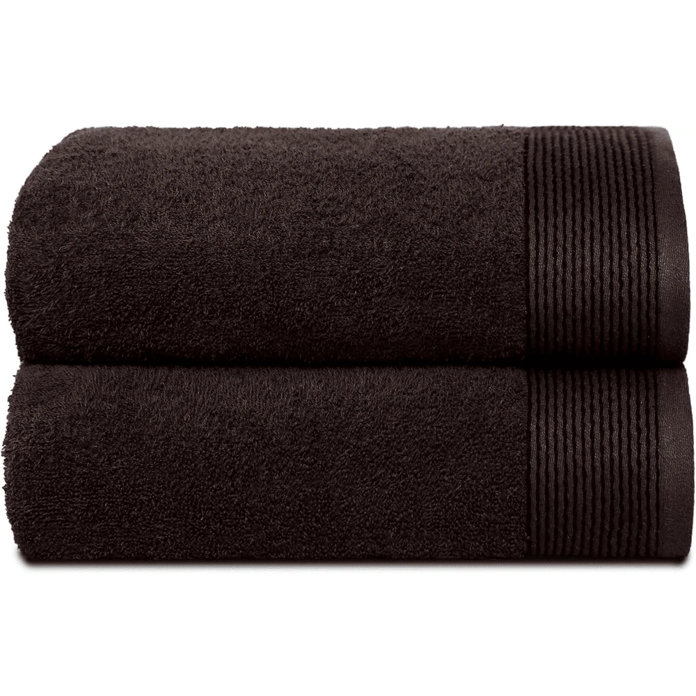 Ultra Soft 2 Pack Oversized Bath Towel Set 28x55 Inches, 100% Cotton Large Bath Towels, Ultra Absorbant Compact Quickdry & Lightweight Towel, Ideal For Gym Travel Camp Pool - Brown - 棕色 - 查看 1