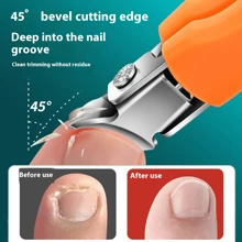 Angled Nail Scissors, Wide Nail Scissors, Super Sharp, Toenail Scissors, About 9.5cm (3.7in) Professional German Thick Nail Scissors, Unisex, Suitable For Pregnant Women, With Storage Cover