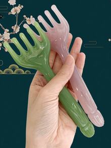 1 件头皮按摩器、刮痧背部按摩器、头部抓挠器便携式手持 SPA 头部按摩器，可深度放松、返校用品、刮痧、淋巴引流、橘皮组织、背部抓挠器、学校、返校、旅行、旅行必需品、家居必需品、水疗、按摩工具、按摩、按摩器、水疗 - 彩色 - 查看 3