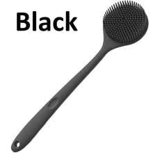 1pc Long Handle Double-Sided Silicone Bath Brush - Exfoliating Back Scrubber And Massage Sponge, For Deep Cleansing, Multiple Colors, Gentle Beige Care, Suitable For Men And Women, For Shower Or Bath Use, Exfoliating Bath Tool, Durable Silicone Brush