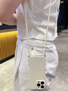 Schlüsselanhänger, Schlüsselband 1 Stück beige Zauberwürfel quadratische Handyhülle + Seil, stoßfest kompatibel mit Apple/Redmi/VIVO/OPPO