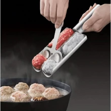 1 pezzo Strumento per formare le polpette, in acciaio inox 304, pressatrice per polpette manuale antiaderente, set per polpette e falafel in acciaio inox - antiaderente, utensile da cucina multifunzione per formare polpette, impasto e palline di riso sorbetto, dalla forma perfetta, strumenti per la cucina di casa
