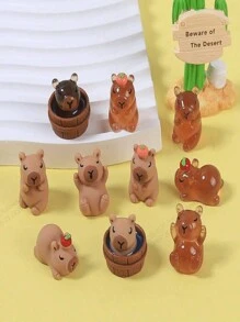 5/10/20pcs DIY Luminous Capybara, Luminous Mini Resin Animal Capybara, Mini Toys, Handmade Decoration Accessories, Small Animals That Glow In The Dark, Suitable For Holiday Gifts, Sock Gifts, Party Gifts, Prank Games, Landscape Gardens