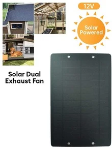 EESBAO 12V Solar Exhaust Fan Outdoor Mini Ventilator 6 Inch Solar Panel Powered Fan Dog Cooper RV Greenhouse Fan Easy To Install - High Power - View 3