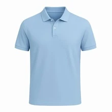 Men's Comfortable Blue BB Polo Shirt - Blue - View 1