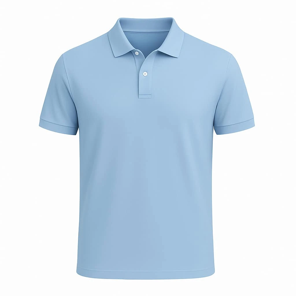 Men's Comfortable Blue BB Polo Shirt - Blue - View 1