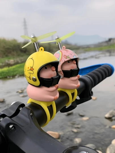 KRAUOPEN Bicycle & Mountain Bike Decorations, Tie-On Electric Bike & Motorcycle Decor, Cute Pig Helmet Accessory, Motorcyle Handlebar Tie-On Creative Decor, 8-Ball Billiard Creative Motorcycle Accessory, Birthday Gift For Friends, Bicycle & Mountain Bike Handlebar Decor