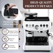 Alfombra para café apta para Breville 870/880, felpudo antideslizante para espresso, estación de compactación para accesorios de máquina de espresso, alfombrilla de silicona, resistente al calor e impermeable, 11 in X 9.25 in, color negro vuelta al colegio