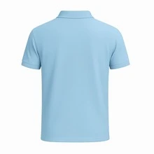 Men's Comfortable Blue BB Polo Shirt - Blue - View 2
