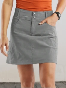 Women's Casual Mid Rise Golf Hiking Skorts Athletic Running Relaxed Fit Tennis Skirts With Shorts Pockets - 灰色 - 查看 1