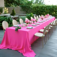 1 pezzo Tovaglia rettangolare grande blu/rosa in spandex - Disegno aderente, adatta per matrimoni, feste e banchetti | Lavabile in lavatrice e a mano | Decorazione riutilizzabile per eventi, adatta per più ospiti, decorazione per matrimoni