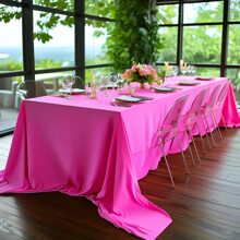 1 pezzo Tovaglia rettangolare grande blu/rosa in spandex - Disegno aderente, adatta per matrimoni, feste e banchetti | Lavabile in lavatrice e a mano | Decorazione riutilizzabile per eventi, adatta per più ospiti, decorazione per matrimoni