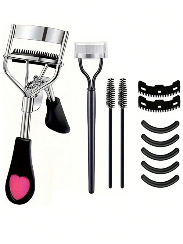 11 Piezas Juego de Rizador de Pestañas, Kit de Cepillo de Pestañas para Mujeres: 1 Rizador de Pestañas con Peine (2 Recambios de Peine Adicionales), 1 Separador de Pestañas, 2 Rodillos para Pestañas, 5 Almohadillas de Repuesto para Rizador de Pestañas, Para Pestañas Rizadas Dramáticas, Maquillaje, Barato, Decoración de Habitación, Tocador, Viaje, Dormitorio, Accesorios de Maquillaje, Rizador de Pestañas