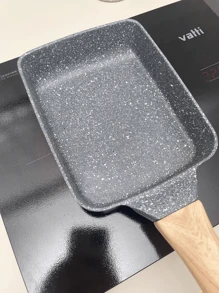 1 Nonstick Japanese Omelette Egg Stone Pan Kitchen Tamagoyaki Pan Handle Pan Kitchen Frying Pan Daily Use Steak Pan Multi-Function Egg Pan Daily Egg Roll Pan Breakfast Rectangular Steak Pan Anti Scaling Handle For All Stove