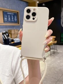 Schlüsselanhänger, Schlüsselband 1 Stück beige Zauberwürfel quadratische Handyhülle + Seil, stoßfest kompatibel mit Apple/Redmi/VIVO/OPPO