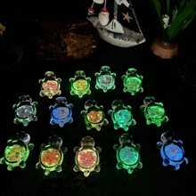10pcs Glow-In-The-Dark 3D Turtle Figurines,Fish Tank Decor, - Colorful, Translucent Plastic Decorations For DIY Crafts, Party Favors, Classroom Rewards & Beach-Themed Events
