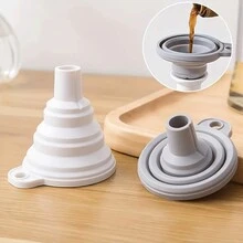 1 pieza Embudo de silicona, retráctil y plegable de gran tamaño portátil, boca ancha para verter aceite, 3 opciones de tamaño - Multicolor - Ver 3