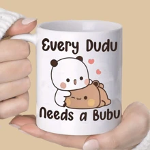 1 pièce Tasse à café en céramique Bubu Dudu - 11 oz, tasse de fantaisie réutilisable, lavable en machine. Conception d'ours "Love Forever", cadeau parfait pour les couples, tasse de Pâques pour épouse, époux, Noël, Saint-Valentin, anniversaire et cadeaux de vacances, tasse à thé, petit ami et petite amie, ustensiles de boisson d'été et d'hiver, parfait pour femme, sœur, amie, patron, employé, collègue, grande tasse de bureau, retour à l'école