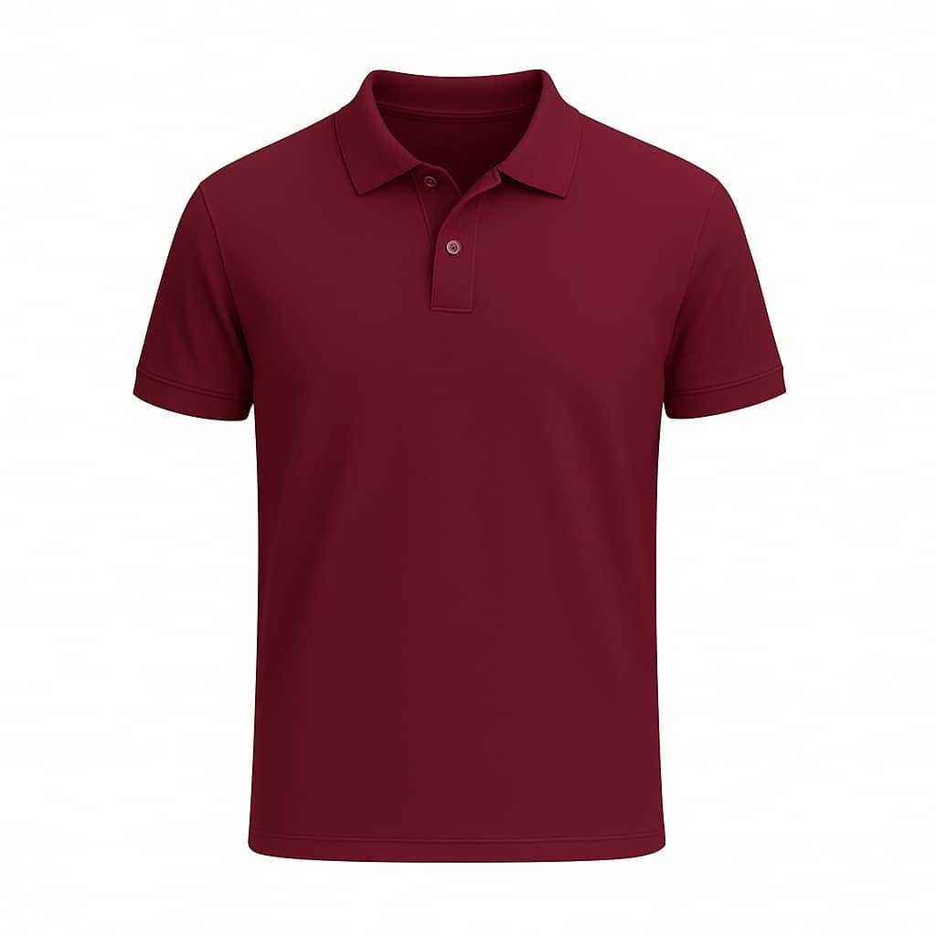 Men's Comfortable Wine Polo Shirt - Burgundy - View 1