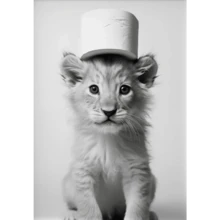 1pc Retro Black White Animal Toilet Lion Owl Cat Dog Canvas Prints For Living Room Bathroom Living Room Decor Optional Frame