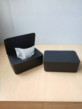 1 件带盖塑料矩形纸巾盒，防尘一次性口罩架，房车浴室配件，适用于家庭和厨房返校浴室配件