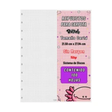 Rayale 100 Hojas Sistema De Discos Sin Margen 150gr Tamaño Carta Ráyale - Blanco y Negro - Ver 11