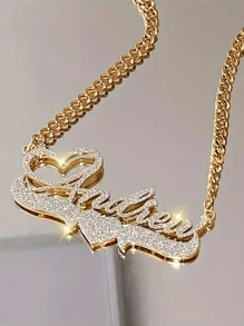 1pc Personalized Women's Fashion Letter Necklace, Matte Finish, Stainless Steel Material, Basic Minimalist Style, English Name Pendant Jewelry, Mother's Day Gift, Birthday Gift, Suitable For Daily Wear,School Supplies,Back To School,School Gift,For Office,For School,For Classroom,For Teacher Gifts,For University,For Colleague,For Dorm Rooms,For Teacher,For Boys And Girls,For Teenagers,Junior High School Students,Middle School Students,High School Senior High School Students,College Students,University Students,Freshman,Sophomore,Underclassmen