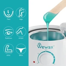 WEWAX 36-Piece Waxing Kit – Wax Heater With Silicone Pot, 4 Packs Of Wax Beans, 10 Wooden Sticks, 10 Pre-Wax Wipes, 10 Post-Wax Wipes, Easy To Clean, Ideal For Men & Women, Suitable For Face, Underarms, Arms, Legs, And Travel Use - Xem 6