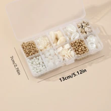 一套手工材料盒，包含贝壳、珍珠、石珠，女士适用。 - 白色 - 查看 2