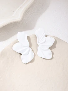 1 Paio di Orecchini Eleganti di Metallo Smaltato con Motivo Floreale