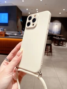 Schlüsselanhänger, Schlüsselband 1 Stück beige Zauberwürfel quadratische Handyhülle + Seil, stoßfest kompatibel mit Apple/Redmi/VIVO/OPPO